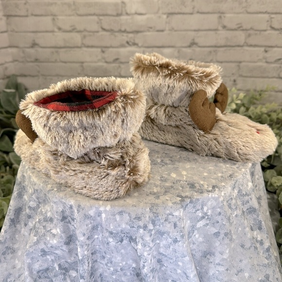 Wondershop Brown Furry Reindeer High-Top Slippers - Toddler Boys 7/8❄️Like New - Picture 4 of 9